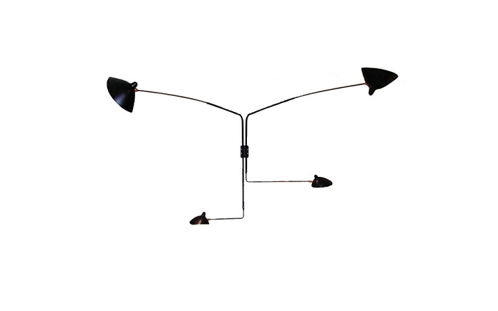 4 Arm Straight Wall Lamp by Serge Mouille Wall Lamps